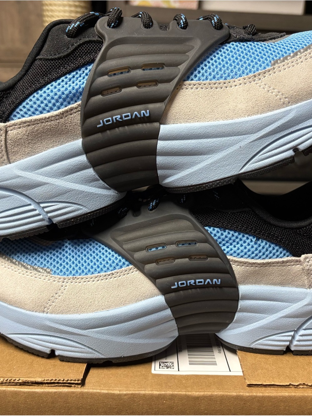 Jordan Men’s Low-Top Sneakers in Light Blue, Beige & Black
